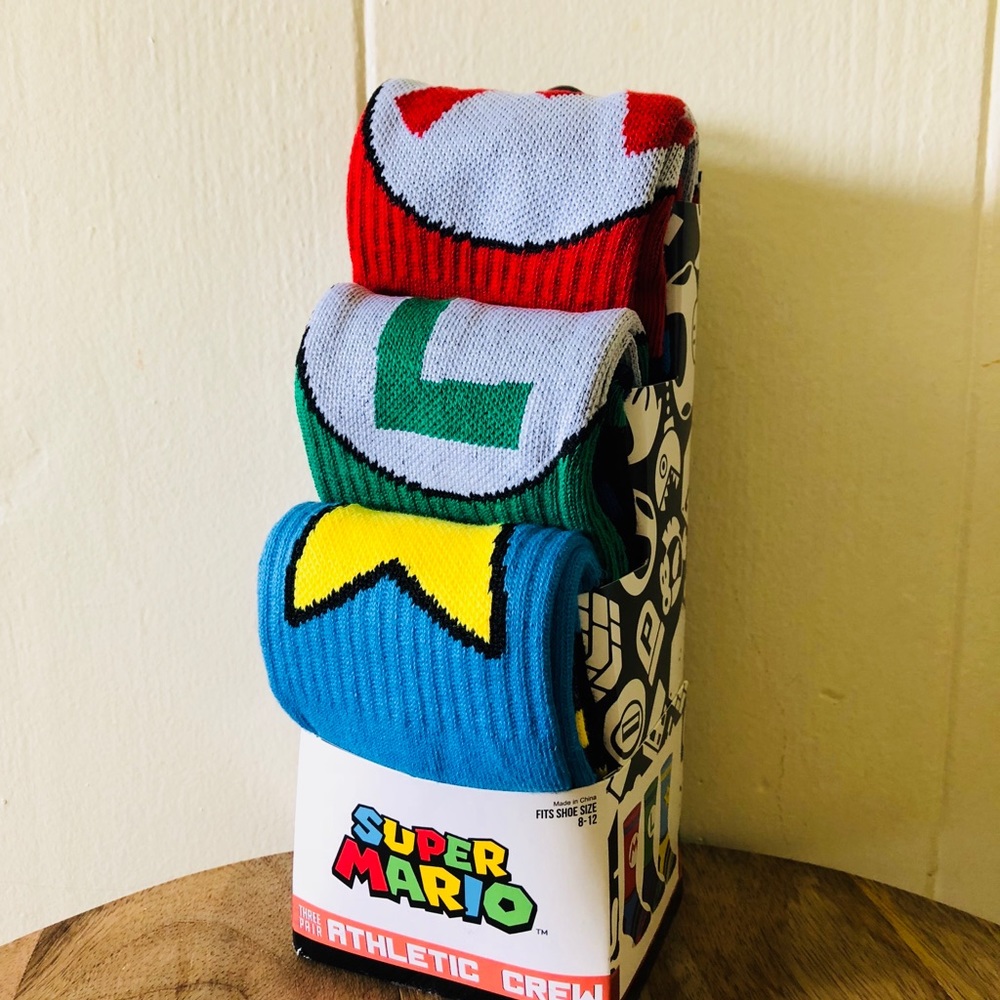 NWT Super Mario Casual Socks 3 Pack!